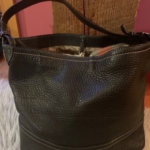 Black Pebbled Leather Coach Bag